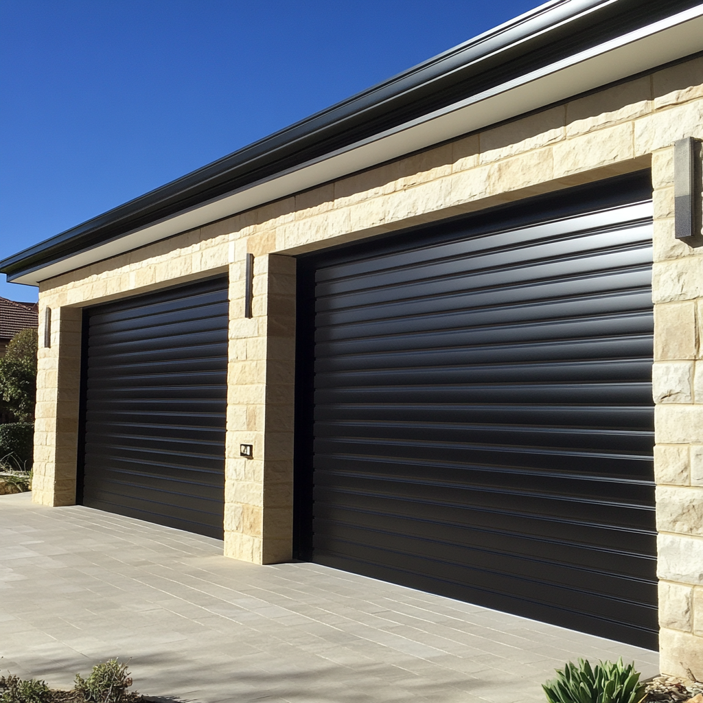 Modern black roller garage doors matched with trusted UK installers via BestPriceValue